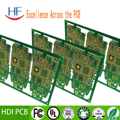 8 camada HDI PCB Fabricação circuito impresso Verde Para amplificador